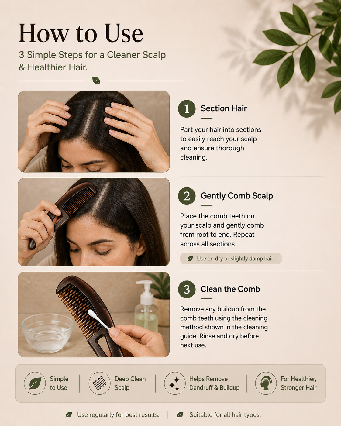 Brinsel Dandruff Removal Comb – Scalp & Hair Care